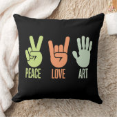 Peace Love Art – Creative Expression クッション (ブランケット)