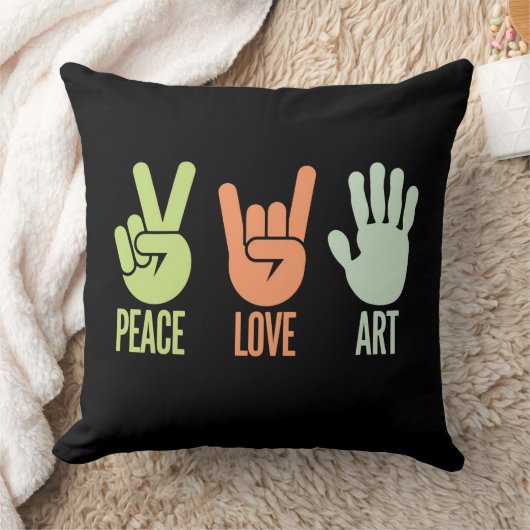 Peace Love Art – Creative Expression クッション (ブランケット)