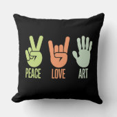 Peace Love Art – Creative Expression クッション (正面)