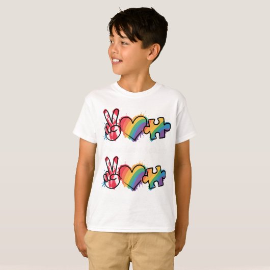 Peace.Love.Autism  Tシャツ (正面フル)