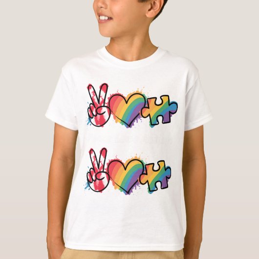 Peace.Love.Autism  Tシャツ (正面)