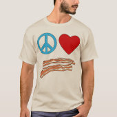 Peace Love Bacon Symbology T-shirt, Mag Tシャツ (正面)
