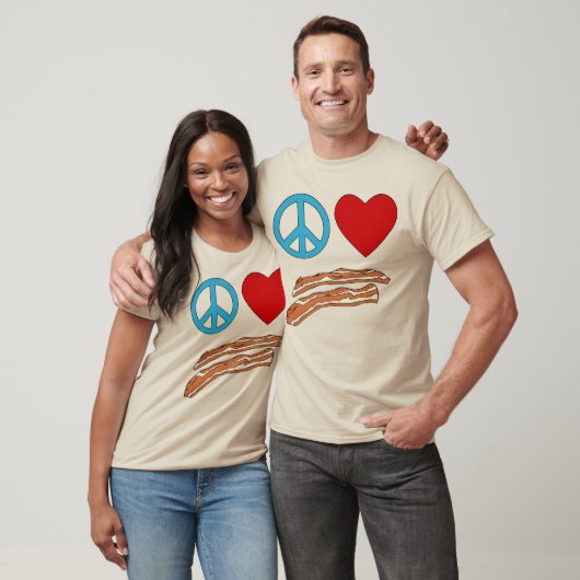 Peace Love Bacon Symbology T-shirt, Mag Tシャツ (ユニセックス)