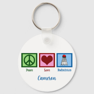 Peace Love Badminton キーホルダー