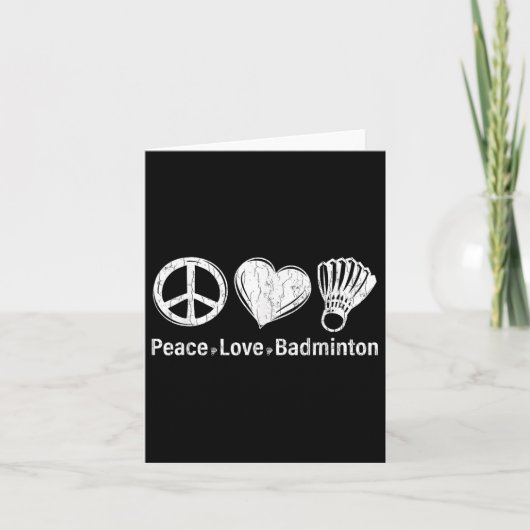 Peace Love Badminton Funny Sports Player Coach Gra カード (正面)