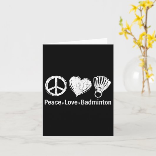 Peace Love Badminton Funny Sports Player Coach Gra カード (黄色い花)