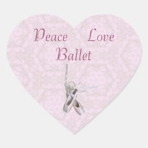Peace, Love & Balletレースハートシール