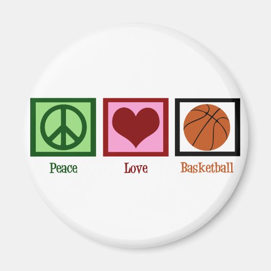 Peace Love Basketball マグネット (正面)