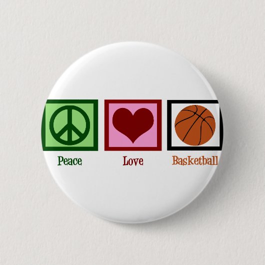 Peace Love Basketball 缶バッジ (正面)