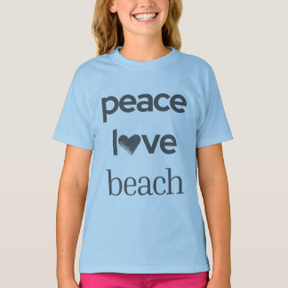 Peace Love Beach | 太陽と楽しさいっぱいの海岸グラフィックプリント Tシャツ