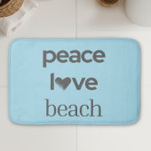 Peace Love Beach Blue Coastal Life Bathroom Decor バスマット
