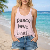 Peace Love Beach Graphic - Coastal Life Scoop Neck タンクトップ