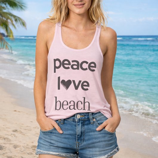 Peace Love Beach Graphic - Coastal Life Scoop Neck タンクトップ