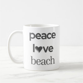 Peace Love Beach Graphic | Coastal Nautical Life コーヒーマグカップ