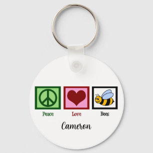 Peace Love Bees キーホルダー