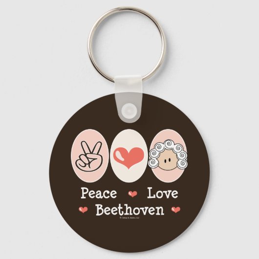 Peace Love Beethoven Keychain キーホルダー (正面)