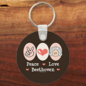 Peace Love Beethoven Keychain キーホルダー (正面)