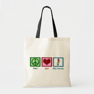 Peace Love Belly Dancing トートバッグ