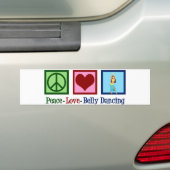 Peace Love Belly Dancing バンパーステッカー (車上)