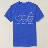 Peace Love Boba Bubble Tea Drink Tapioca Boba Tea  Tシャツ (デザイン正面)