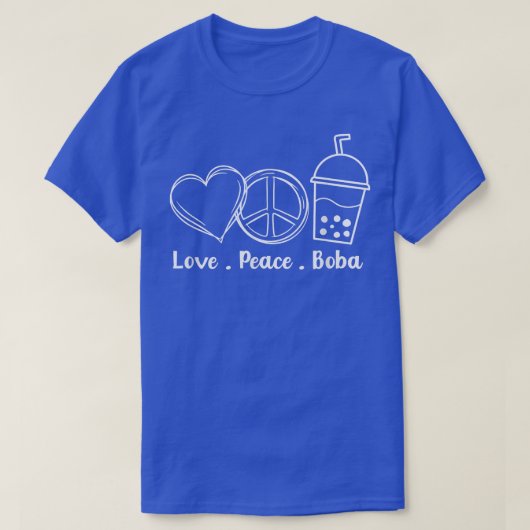 Peace Love Boba Bubble Tea Drink Tapioca Boba Tea  Tシャツ (デザイン正面)