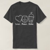 Peace Love Boba Bubble Tea Drink Tapioca Boba Tea  Tシャツ (デザイン正面)