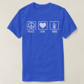 Peace Love Boba Graphic Tea Lover Tea Drinker Bubb Tシャツ (デザイン正面)