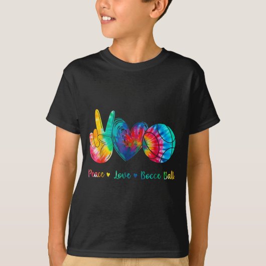 Peace Love Bocce Ball Tie Design Tシャツ (正面)
