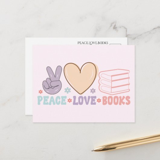 Peace Love Booksはがき ポストカード (正面/裏面インサイチュ)