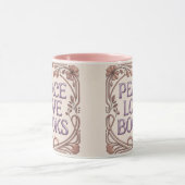 Peace Love Books Pink Combo Mug マグカップ (中央)