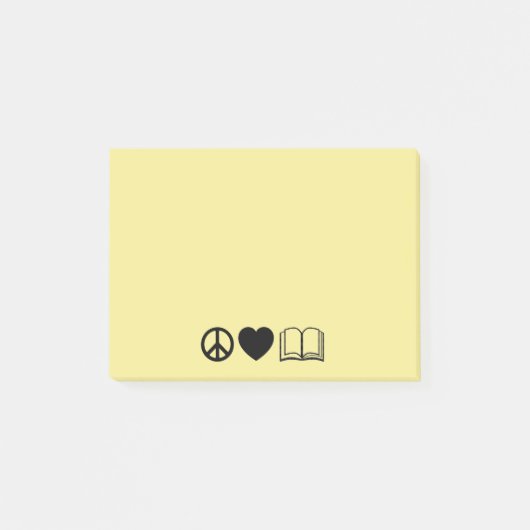 Peace, Love & Books Post-It Notes ポストイット (正面)
