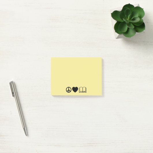 Peace, Love & Books Post-It Notes ポストイット (オフィス)