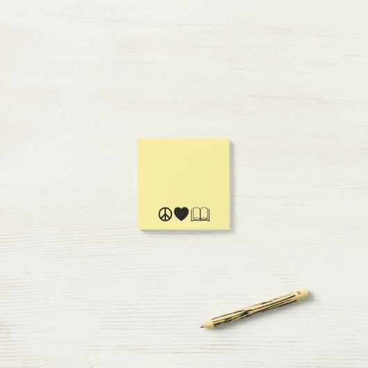 Peace, Love & Books Post-It Notes ポストイット (デスク上)