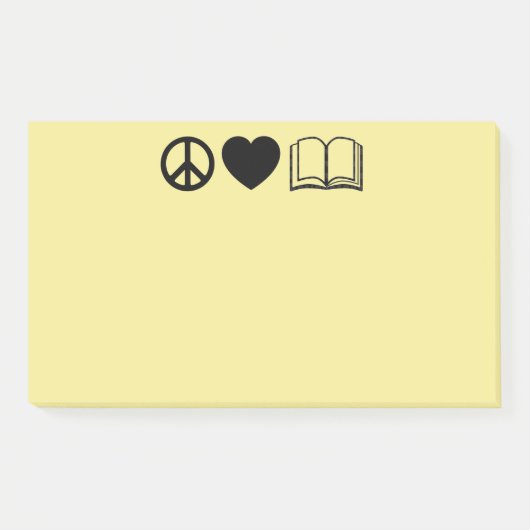 Peace, Love & Books Post-It Notes ポストイット (正面)