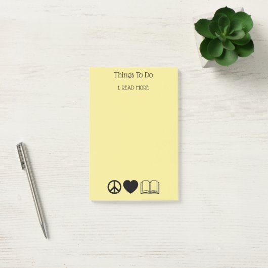 Peace, Love & Books Post-It Notes ポストイット (オフィス)