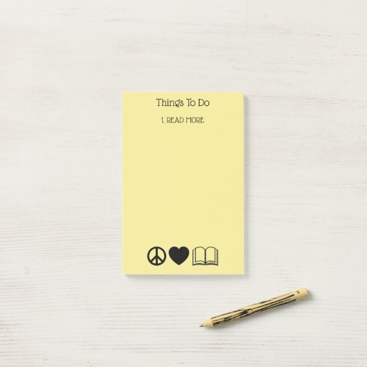 Peace, Love & Books Post-It Notes ポストイット (デスク上)