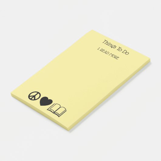 Peace, Love & Books Post-It Notes ポストイット (アングル)