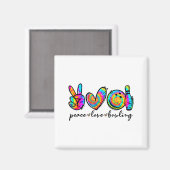 Peace Love Bowling Tie Dye Funny Bowling Lovers  マグネット (正面/裏面)