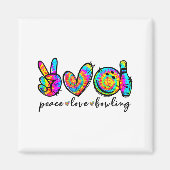 Peace Love Bowling Tie Dye Funny Bowling Lovers  マグネット (正面)