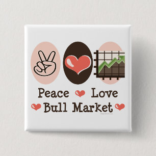 Peace Love Bull Marketボタン 缶バッジ