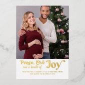 Peace Love Bundle of Joy 2 Photo We'are Expected 箔シーズンカード (正面)