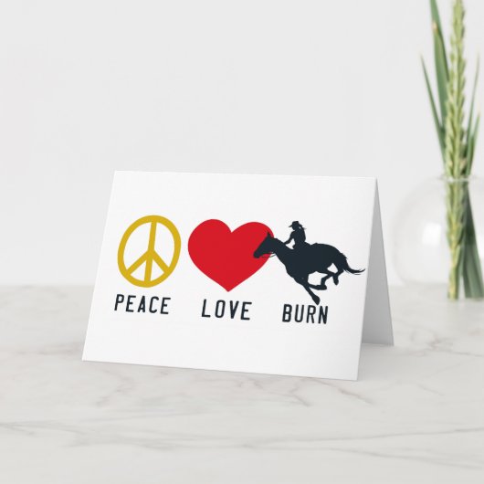 PEACE LOVE BURN グリーティングカード サンキューカード (正面)