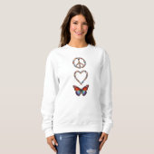 Peace Love Butterfly Art | Colorful Graphic Print スウェットシャツ (正面フル)