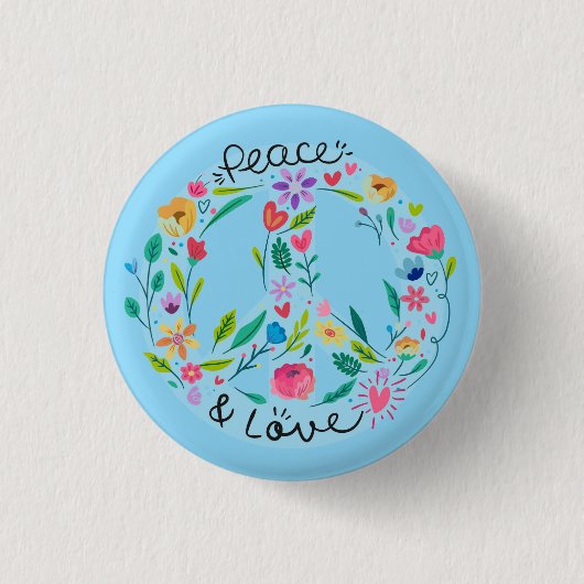 Peace Love Button 缶バッジ (正面)