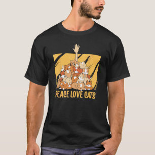 Peace Love Cats Animal Cat Pets Kitten Cat Mom Tシャツ