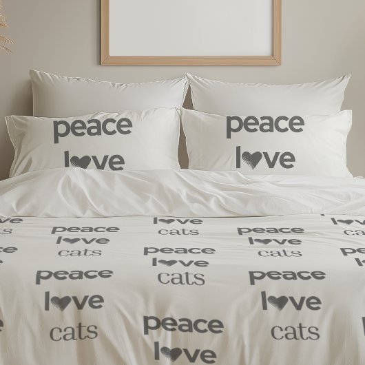 Peace Love Cats | Cat Mom Lover Modern Home Decor 枕カバー