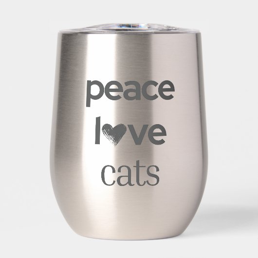 Peace Love Cats Cat Mom Lover Modern Motivational (正面)