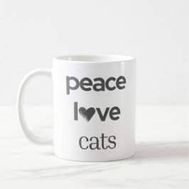 Peace Love Cats | Cat Mom Lover Modern Statement コーヒーマグカップ
