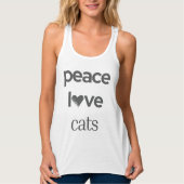 Peace Love Cats | Cat Mom Lover Modern Statement タンクトップ (正面)