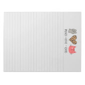 Peace Love Cats Lined Notepad ノートパッド (正面)